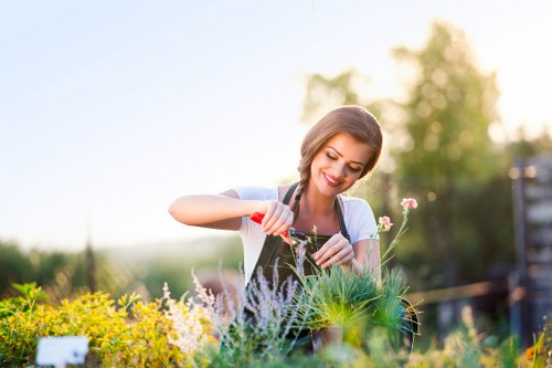 Gardener reviewing safety procedures before outdoor work