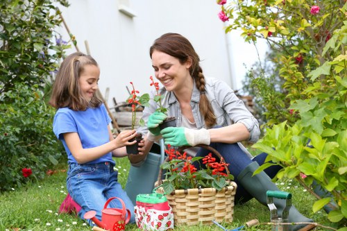 Landscape gardening in Lower Morden with patio and planting design